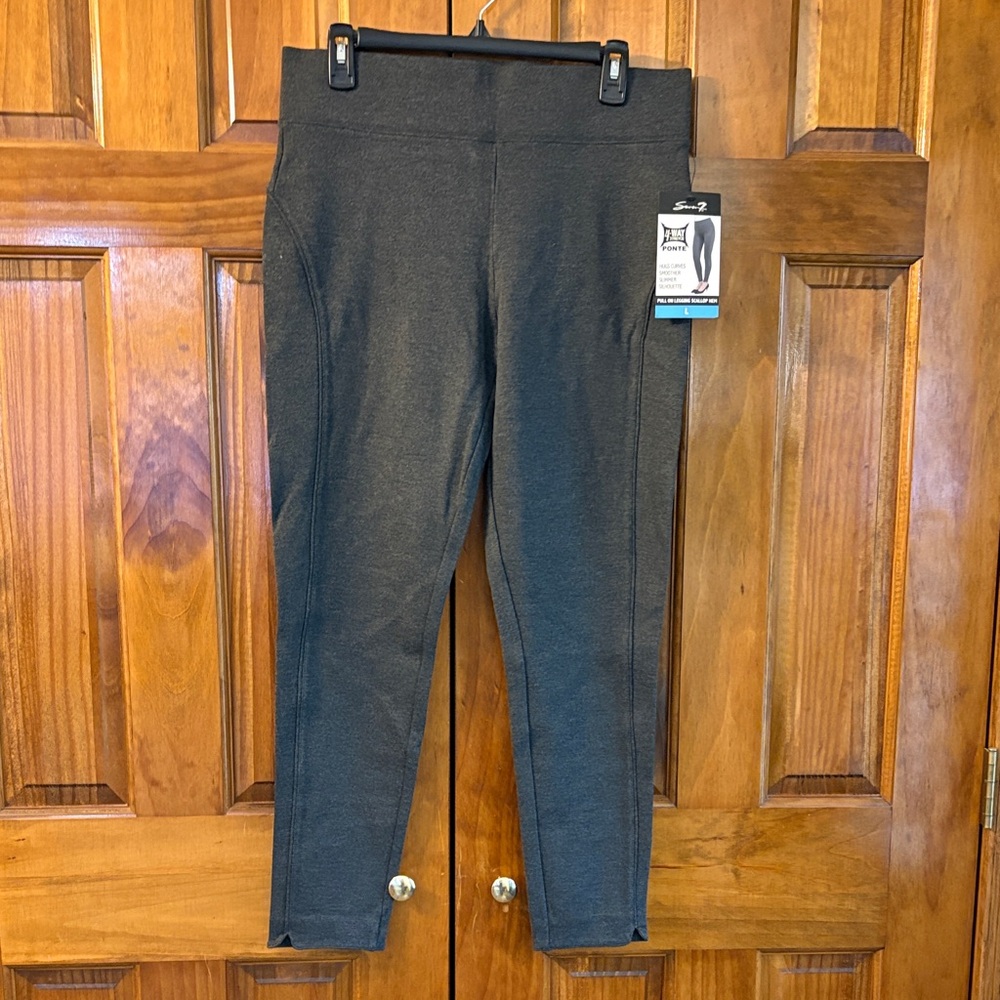Women's Gray Ponte Slim Leg Pants